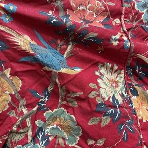 Pottery Barn Red Floral Duvet Cover